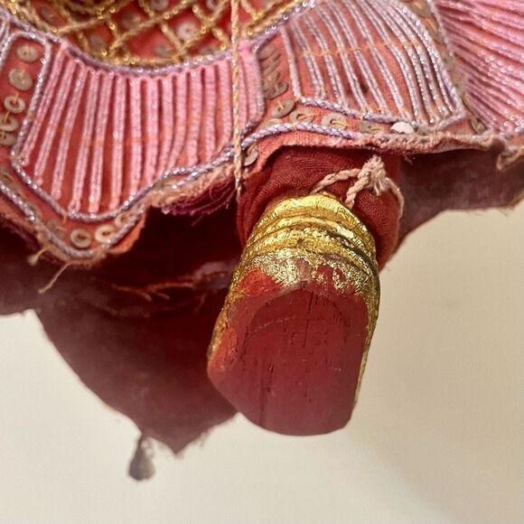 Thai Marionette Puppet 1960s Vintage 23 1/2 Inches, Sequined Traditional Dress, - Picture 8 of 11